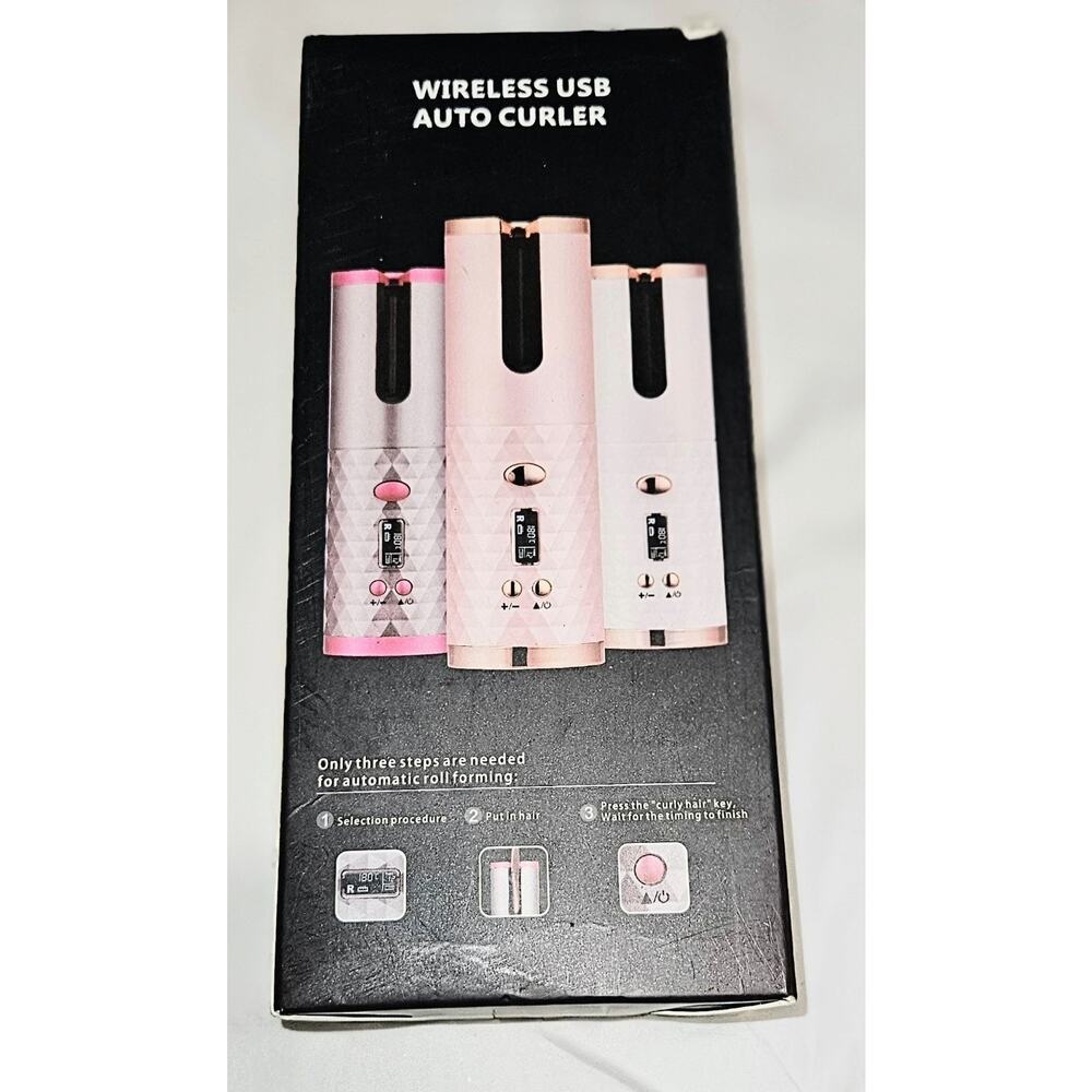 Wireless Hair Curler Cordless LCD Auto Rotating Curling Iron USB Battery Ceramic